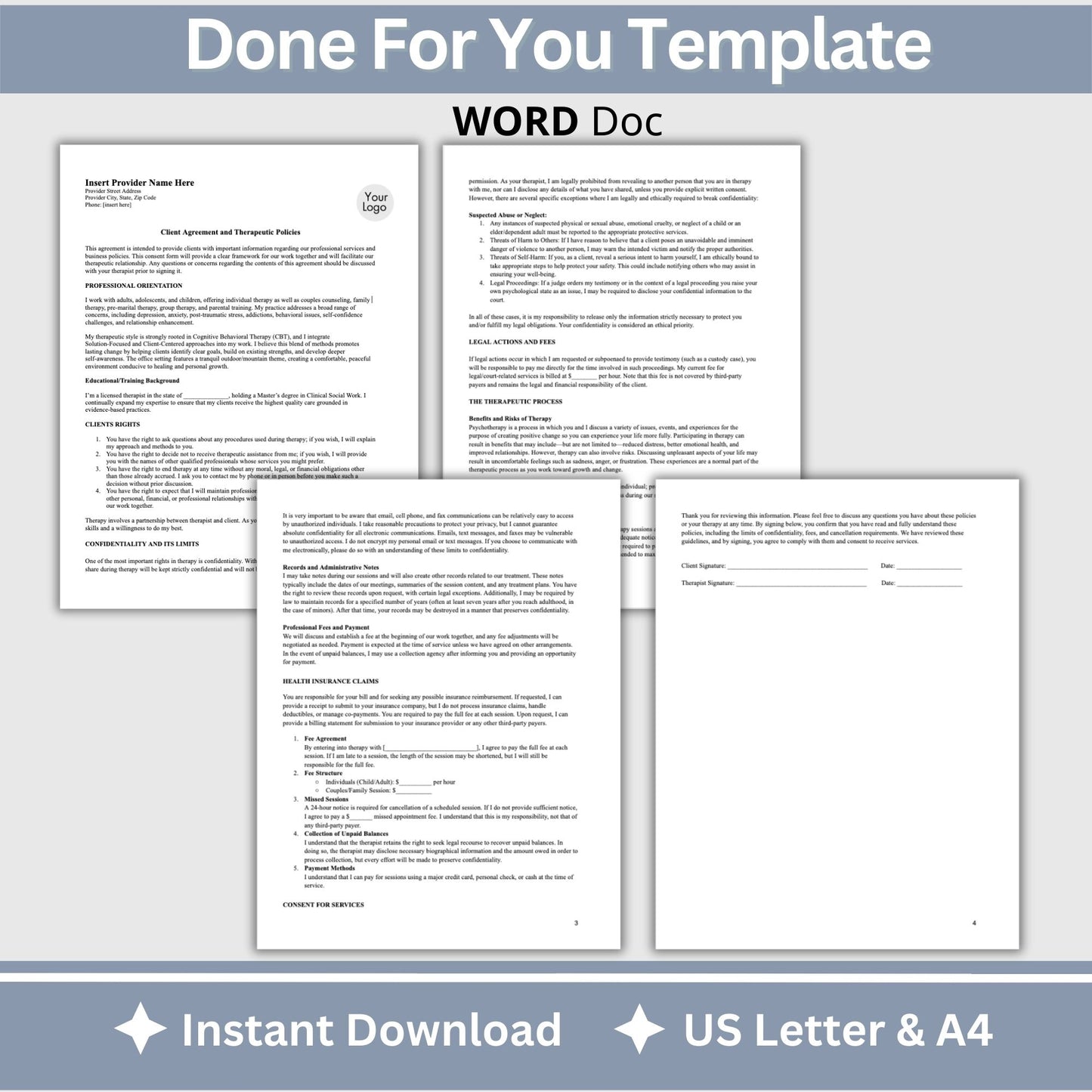 Client Agreement & Therapeutic Policies