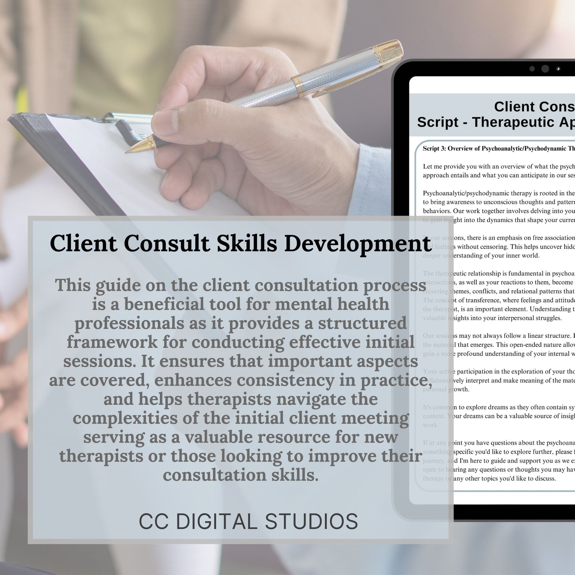 Look no further then this client consult cheat sheet, a comprehensive reference sheet that simplifies the client consult process by offering key therapy questions, therapy scripts, conversation starters, and more.