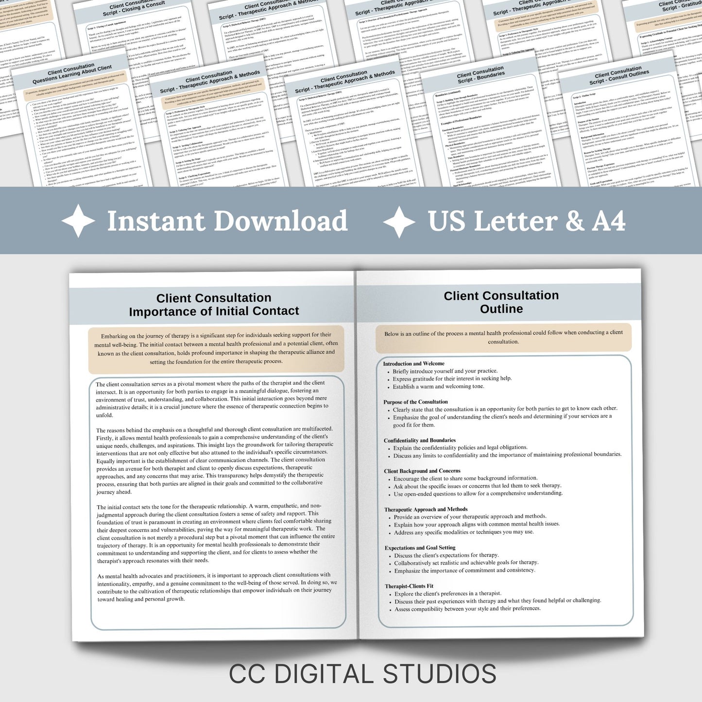 Look no further then this client consult cheat sheet, a comprehensive reference sheet that simplifies the client consult process by offering key therapy questions, therapy scripts, conversation starters, and more.