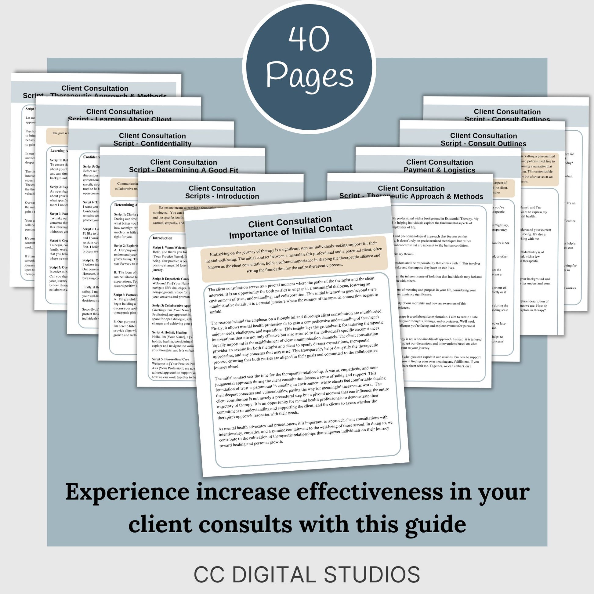 Look no further then this client consult cheat sheet, a comprehensive reference sheet that simplifies the client consult process by offering key therapy questions, therapy scripts, conversation starters, and more.