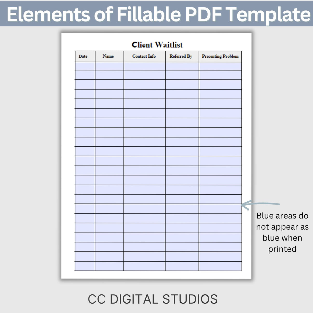 Therapist Office Client Waitlist & Intake Tracker: Manage New Client I ...