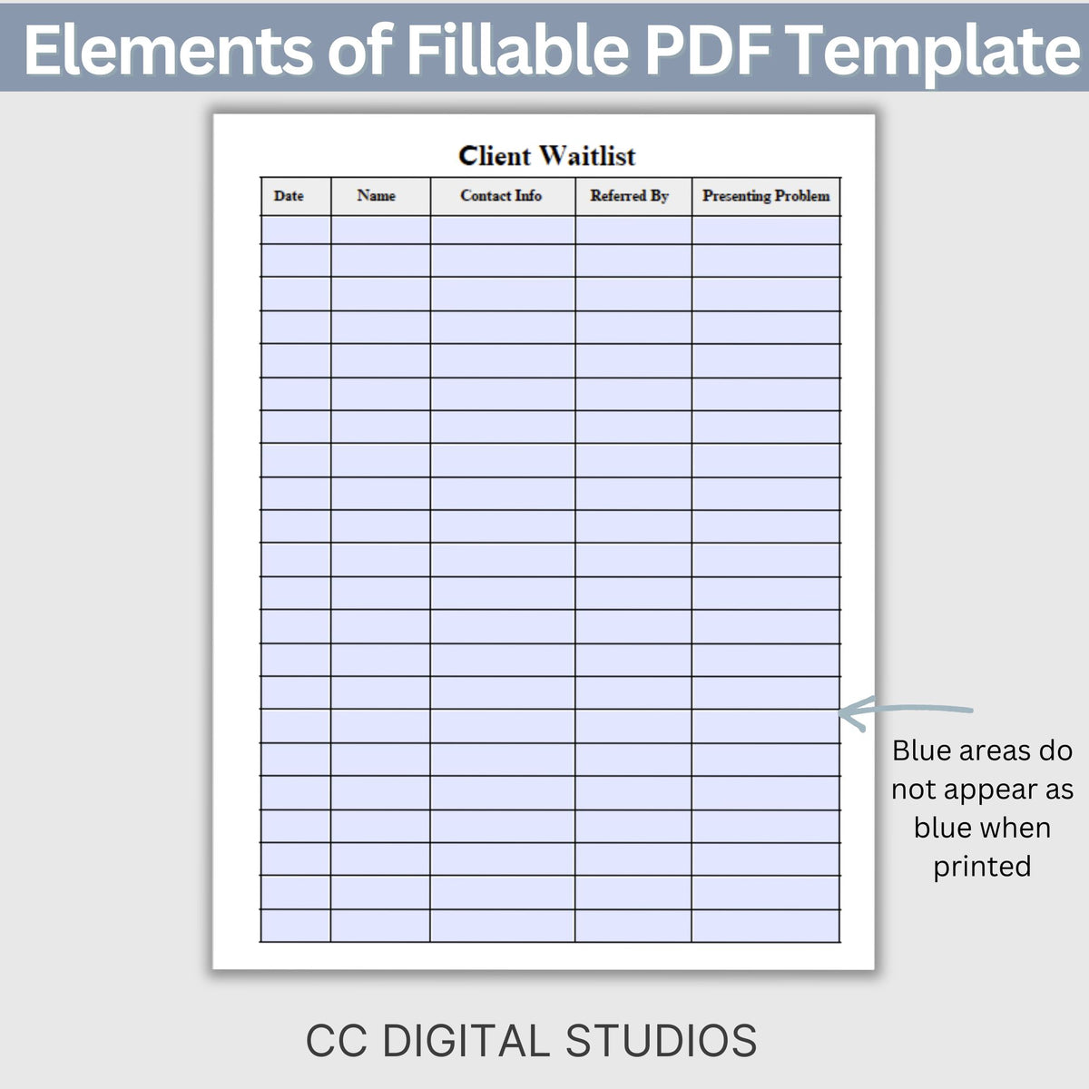 Client Waitlist Example Therapist Office Client Waitlist & Intake Tracker: Manage New Client I ...