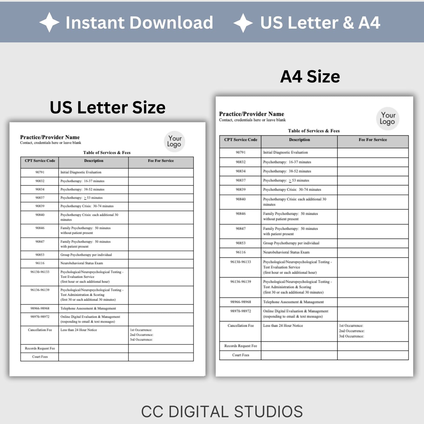 Simplify your pricing processes while maintaining professionalism and clarity with our fillable PDF service fees and sliding fees template for mental health clinicians.  Therapist Office, psychology, therapy forms, therapy notes