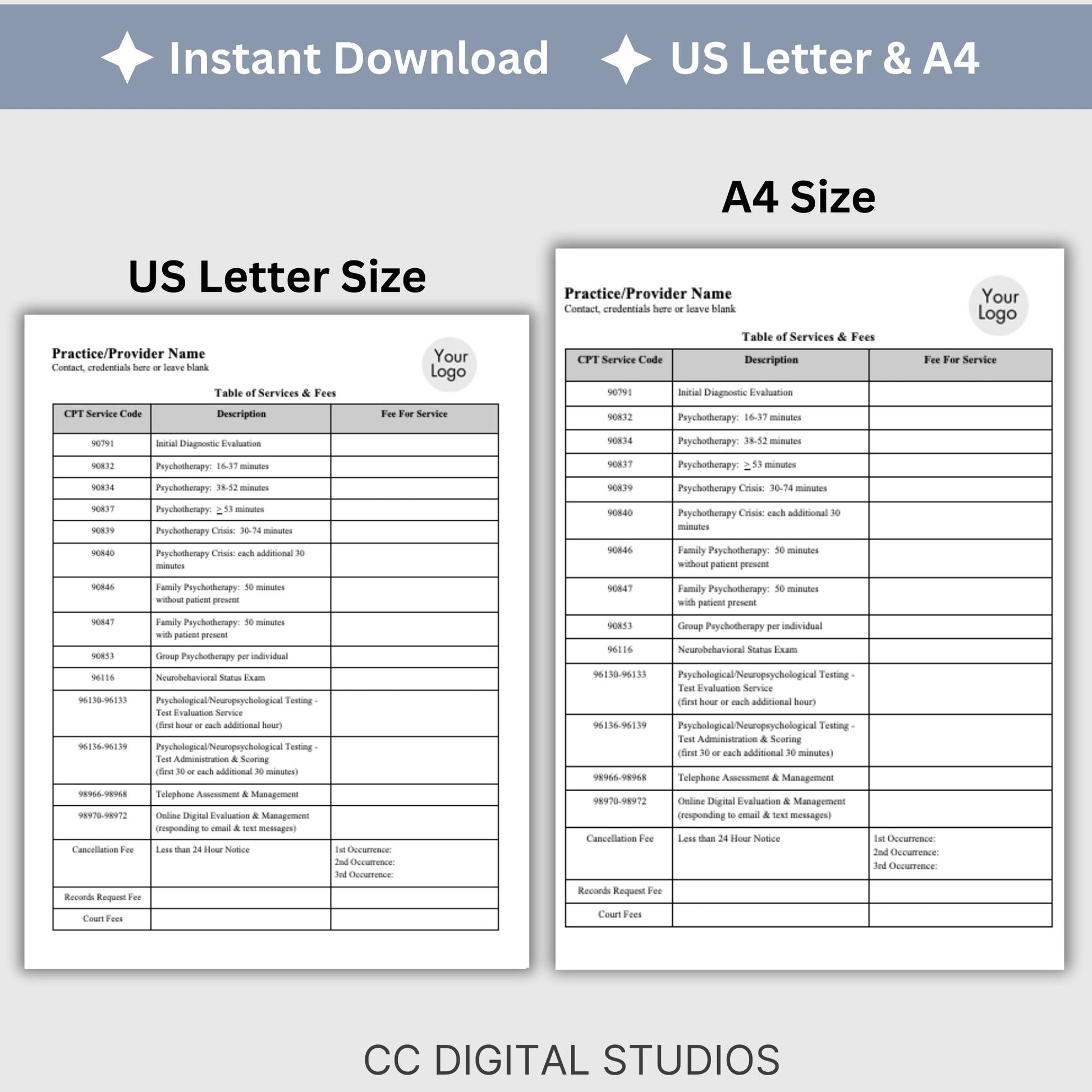 Simplify your pricing processes while maintaining professionalism and clarity with our fillable PDF service fees and sliding fees template for mental health clinicians.  Therapist Office, psychology, therapy forms, therapy notes