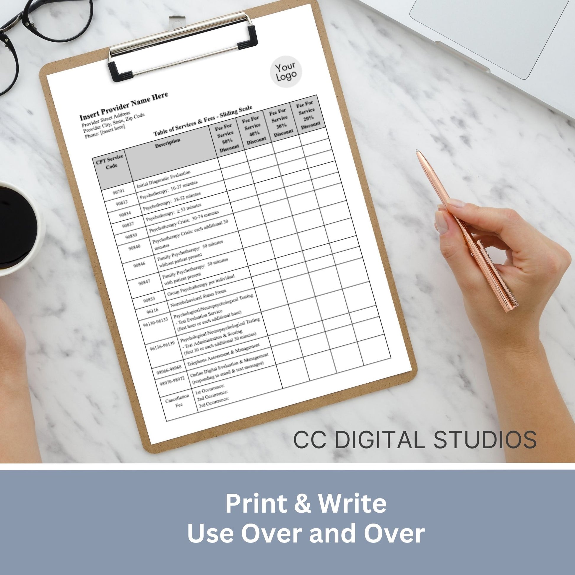 Simplify your pricing processes while maintaining professionalism and clarity with our editable WORD Doc service fees and sliding fees template for mental health clinicians.  Therapist Office, psychology, therapy forms, therapy notes