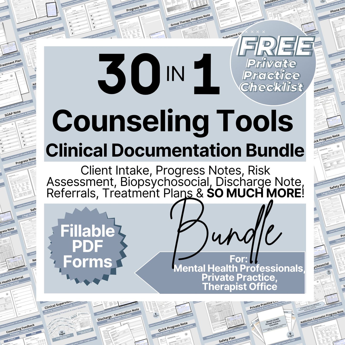 Therapy Documentation Bundle:  Streamline Your Documentation Process