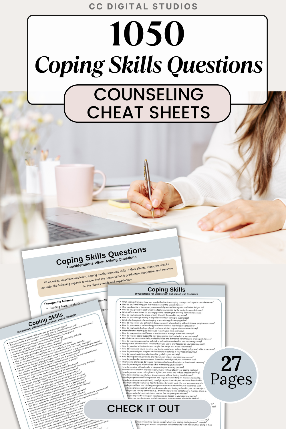 1,050 Coping Skills Therapy Questions. Perfect for mental health professionals, these questions cover a wide range of scenarios to help clients manage stress, anxiety, and emotional regulation.