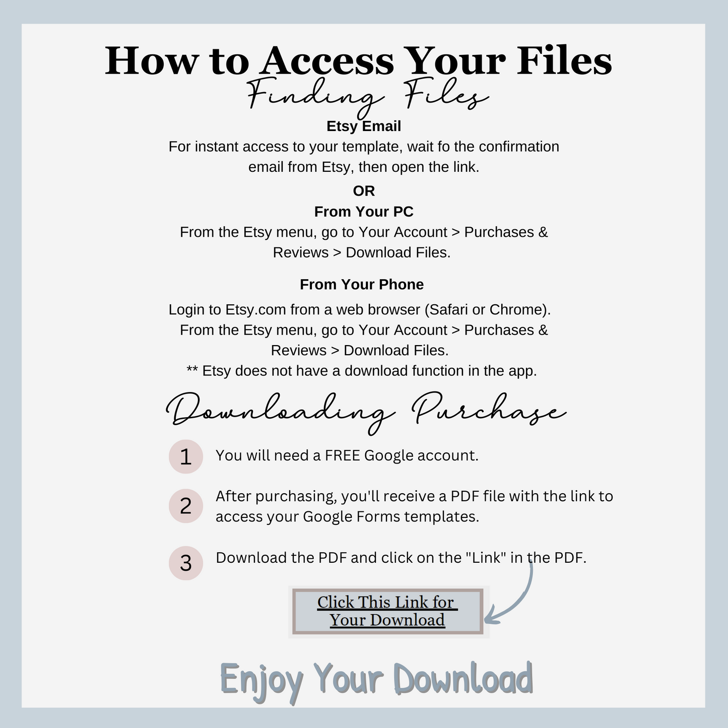 Counseling feedback forms in google forms documents.  Online questionnaire.  Fully Editable.  2 forms with 20 PNG headers that say Thank You For Your Feedback.  Use on computers, tablets and phones.  How to access your files.