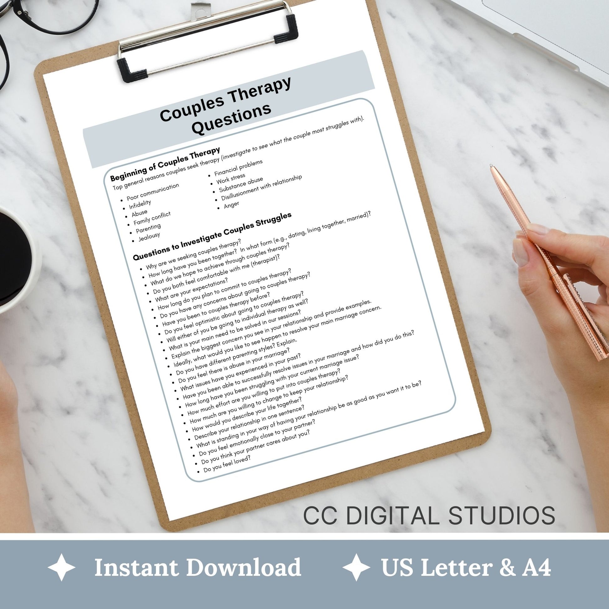 450 thoughtfully crafted conversation starters and therapy questions. Perfect for couples counseling this resource is designed to elevate communication and understanding in your counseling office.