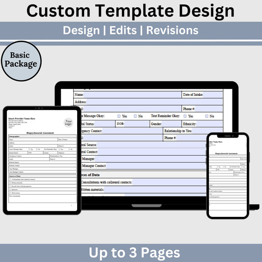 Custom Template Design:  Basic Package