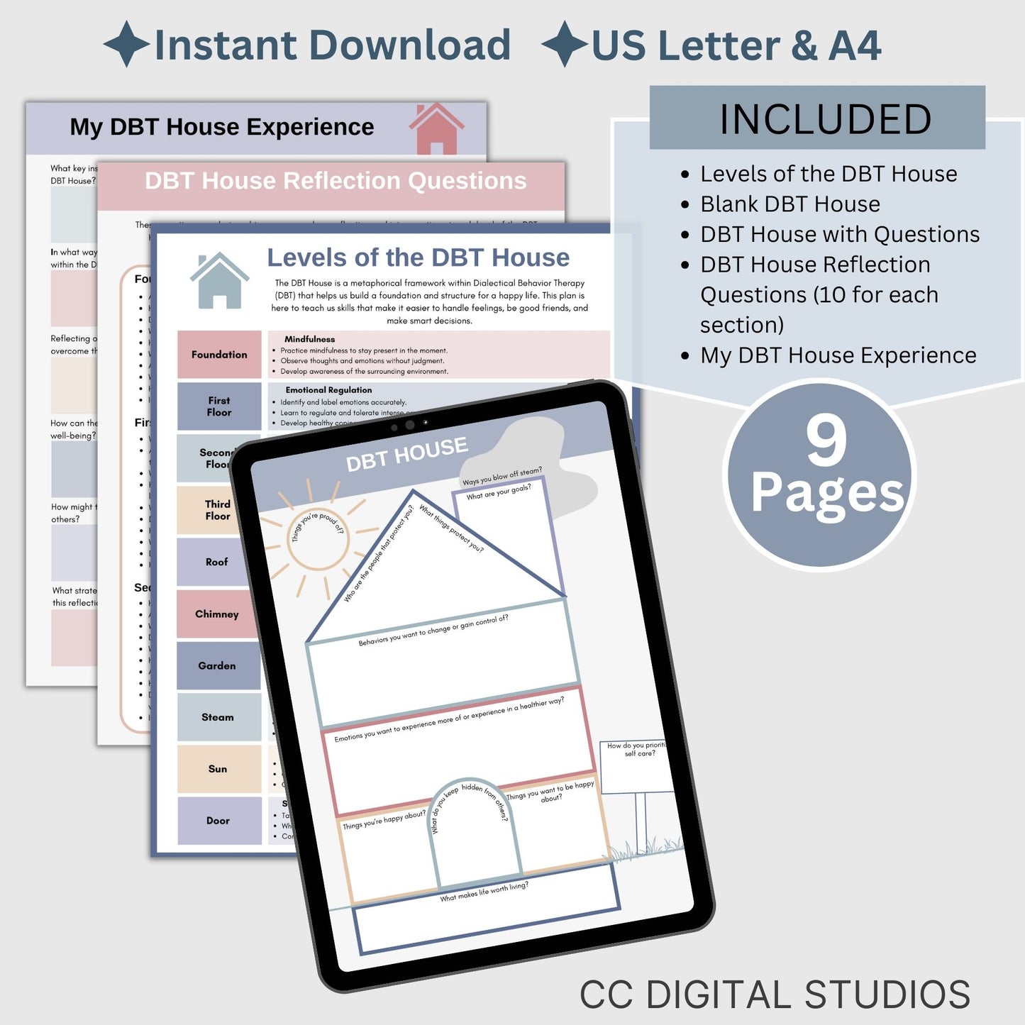 DBT House Therapy Worksheets. Designed for individuals navigating DBT, these worksheets offer a comprehensive toolkit for skills development, anxiety relief, and personal growth. This DBT workbook, Borderline, BPD