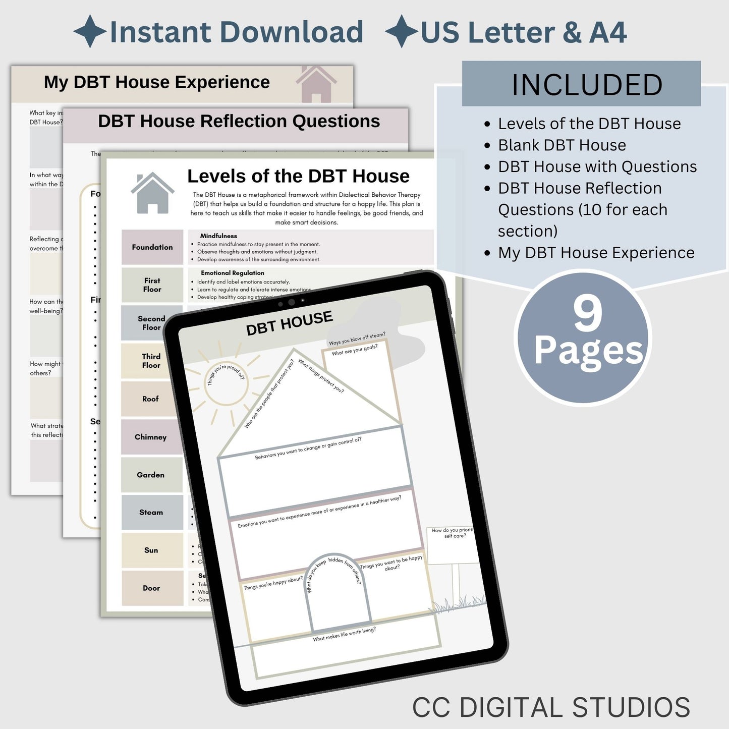 DBT House Therapy Worksheets. Designed for individuals navigating DBT, these worksheets offer a comprehensive toolkit for skills development, anxiety relief, and personal growth. This DBT workbook, Borderline, BPD