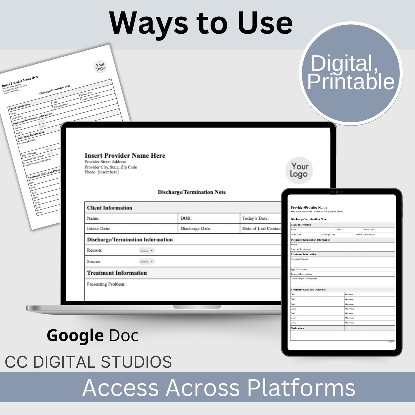 Discharge Note for Therapist Office:  Streamline Private Practice Documentation