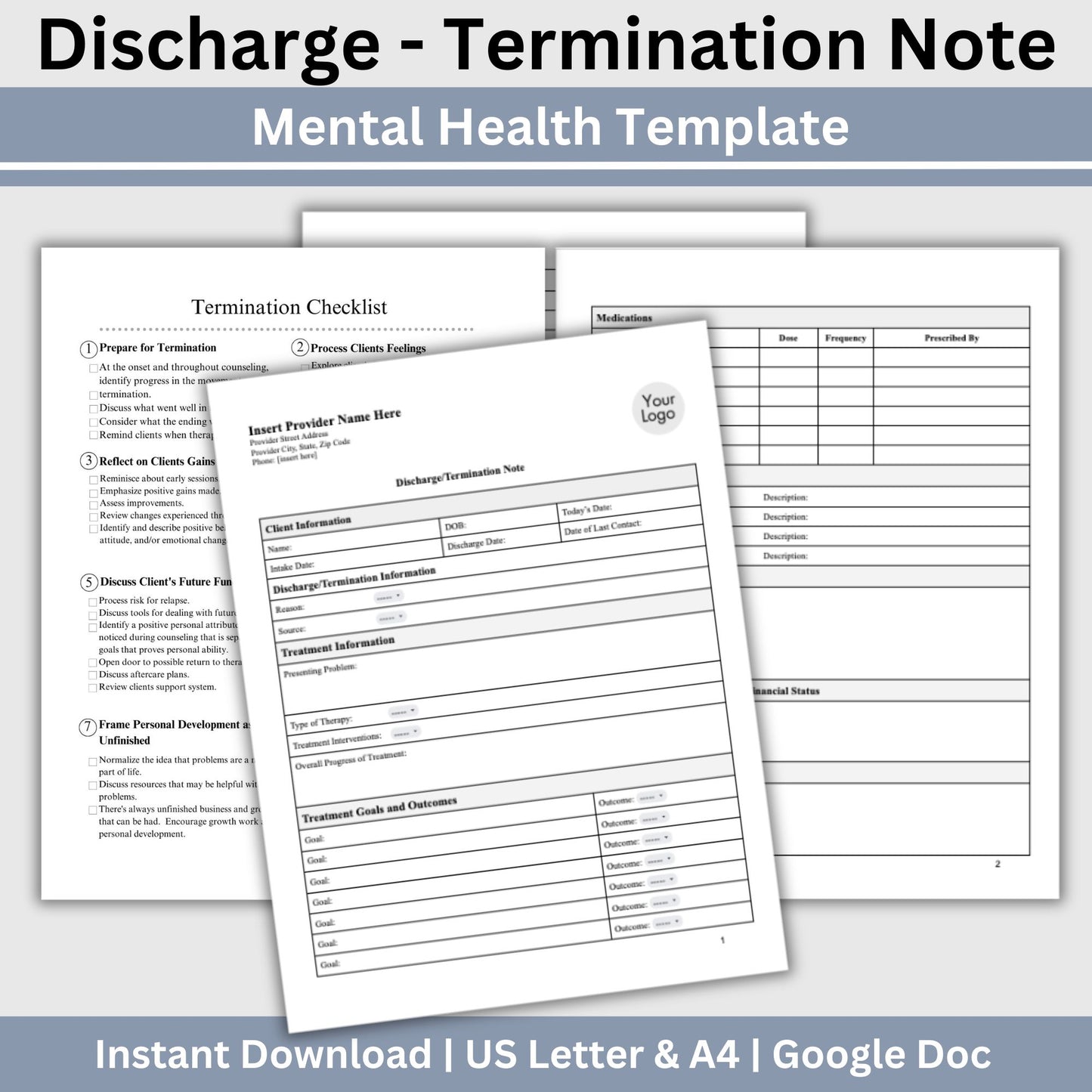 Discharge Note for Therapist Office:  Streamline Private Practice Documentation