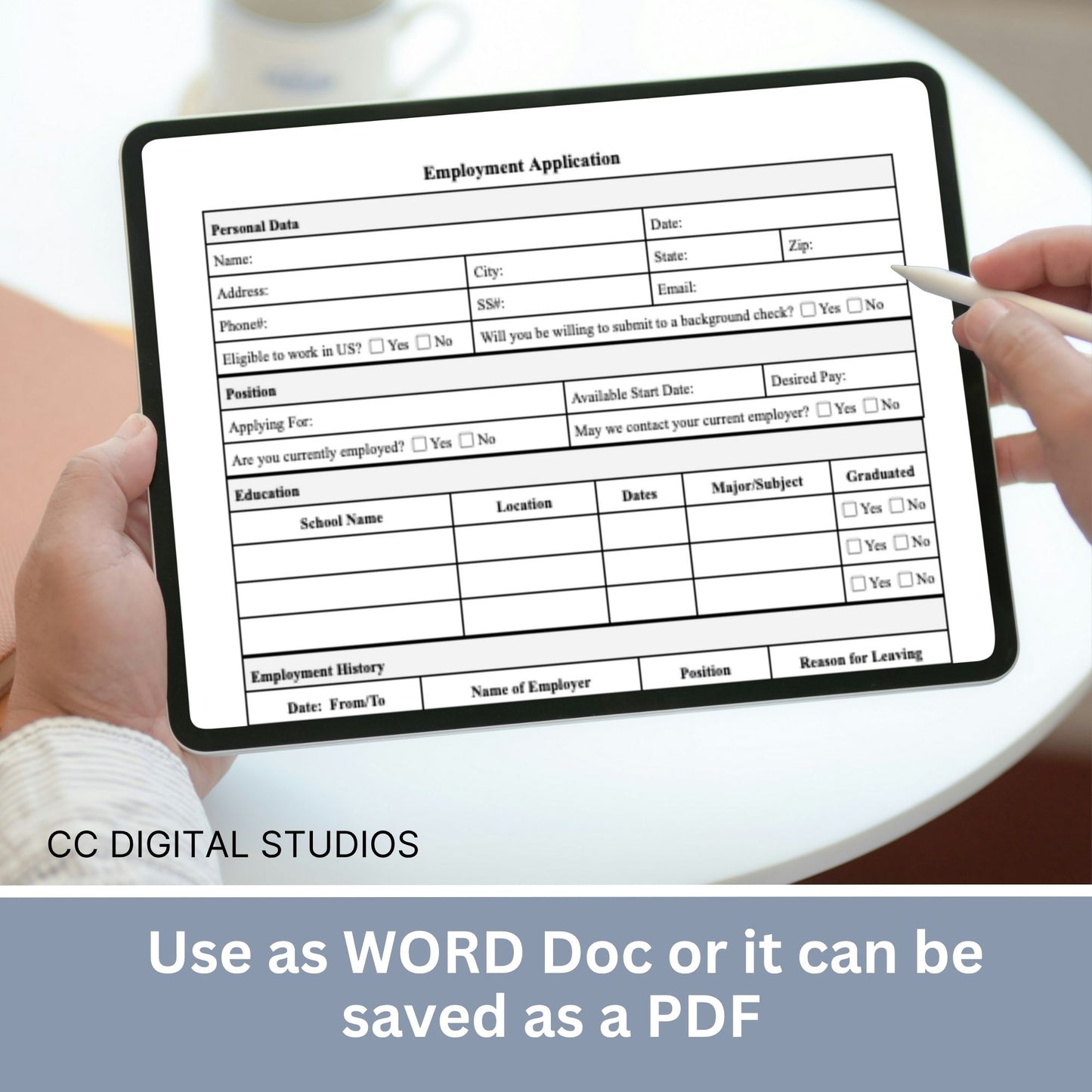 Employee Application Template - WORD DOC