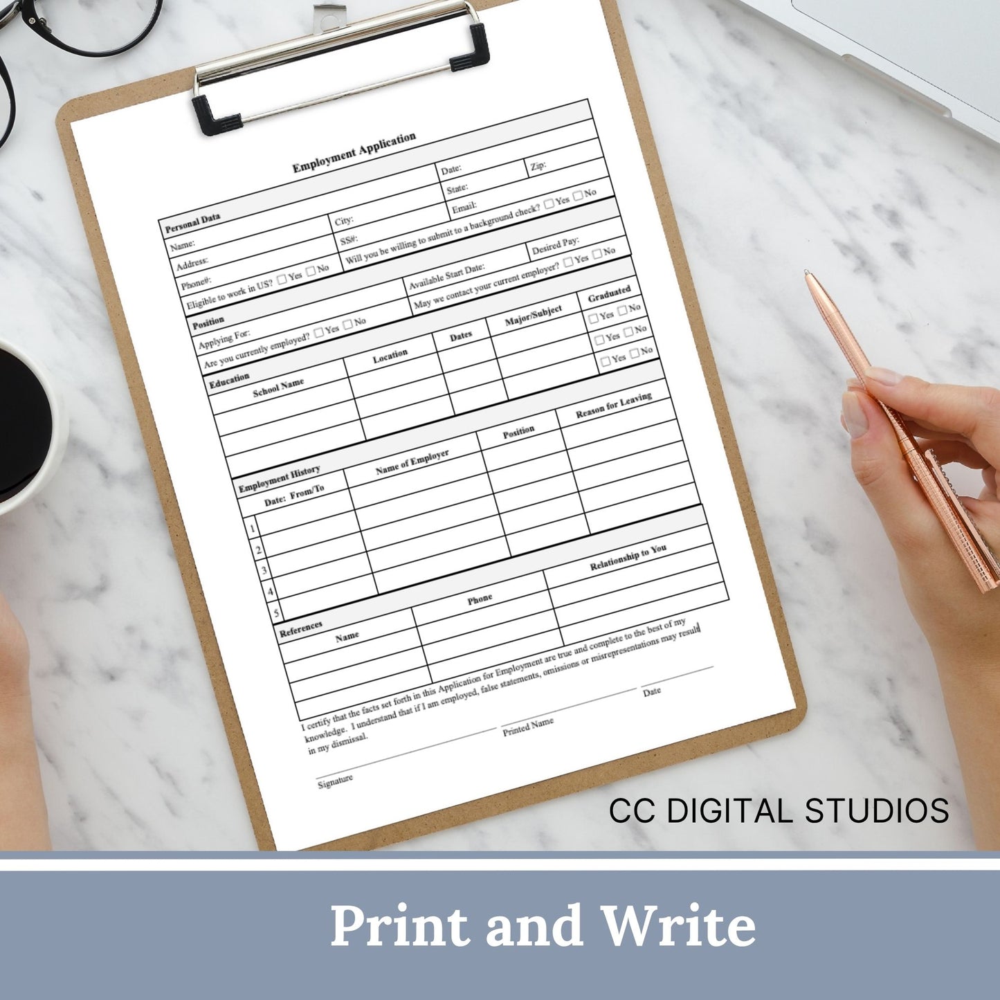 Employee Application Template - WORD DOC