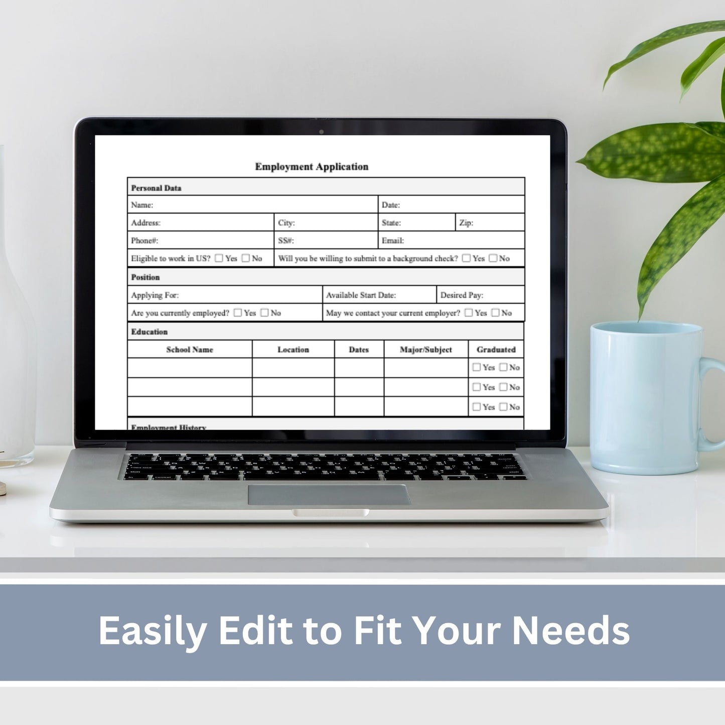 Employee Application Template - WORD DOC