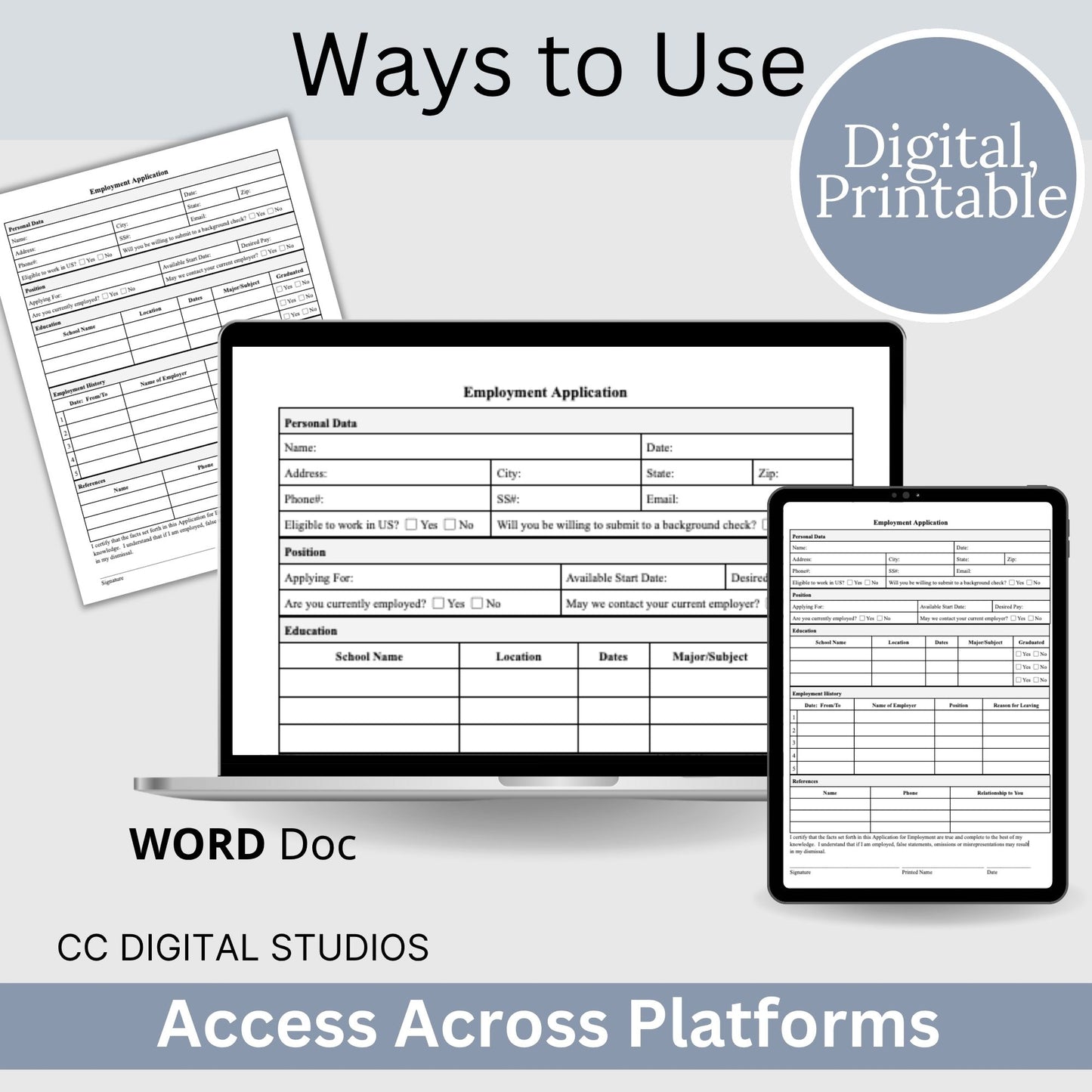 Employee Application Template - WORD DOC