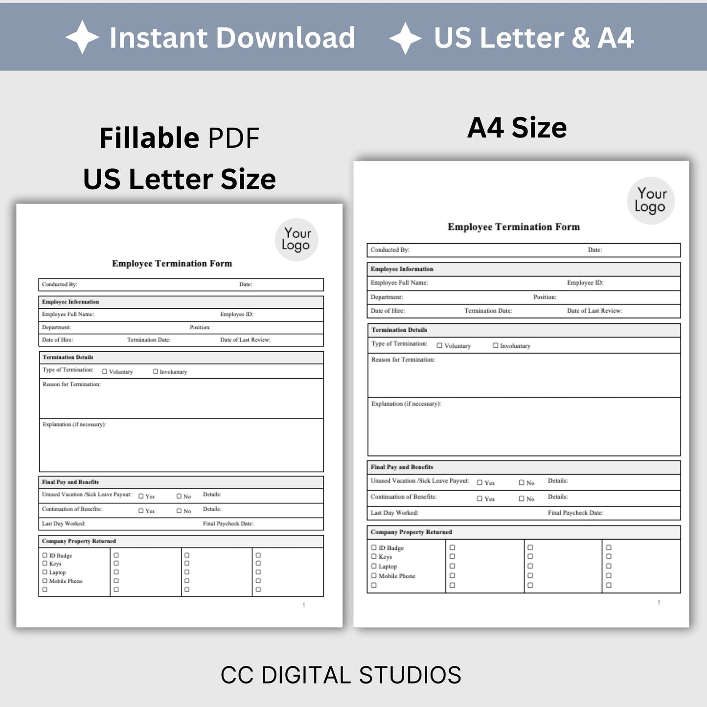 Job Application - Fillable PDF