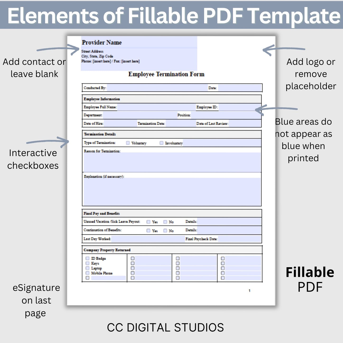 Job Application - Fillable PDF