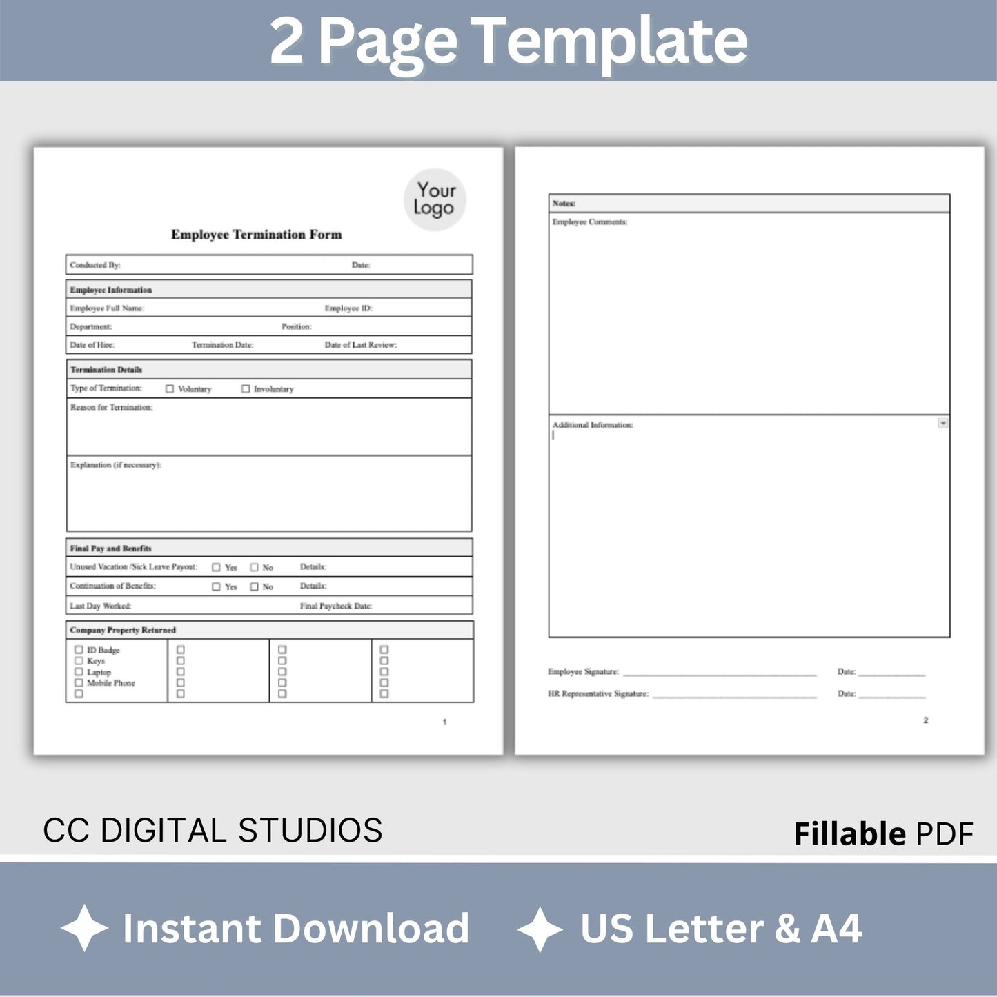 Job Application - Fillable PDF