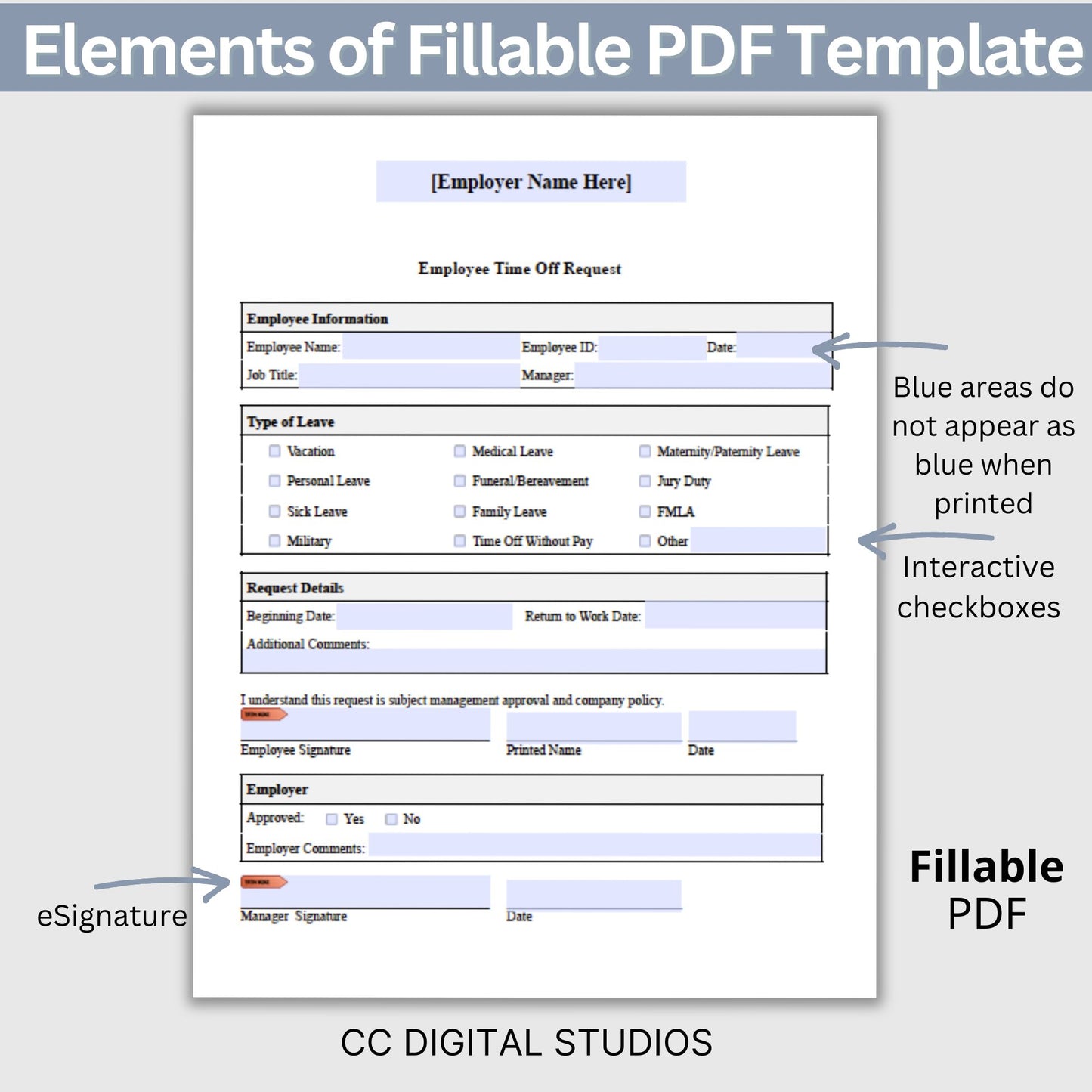 Employee Time Off Request - Fillable PDF