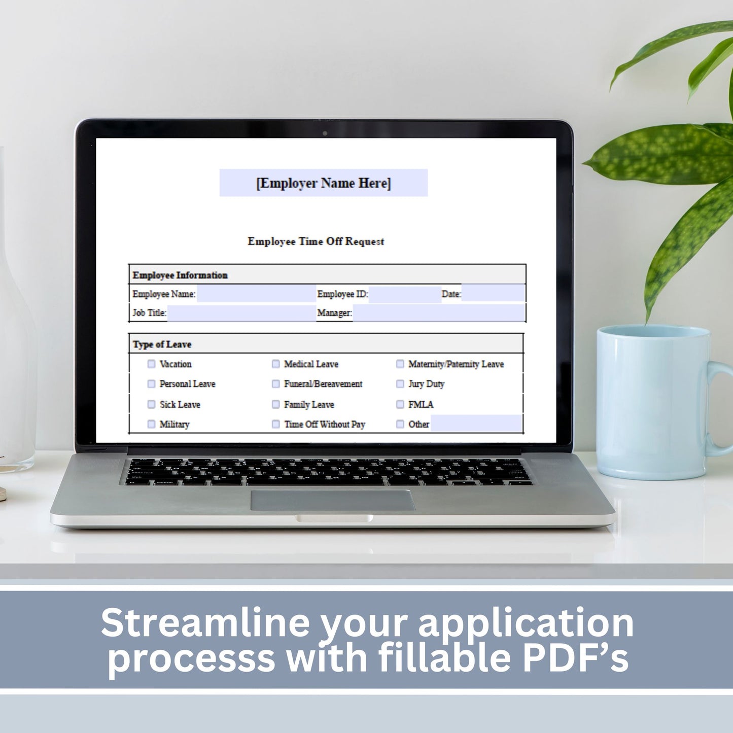 Employee Time Off Request - Fillable PDF
