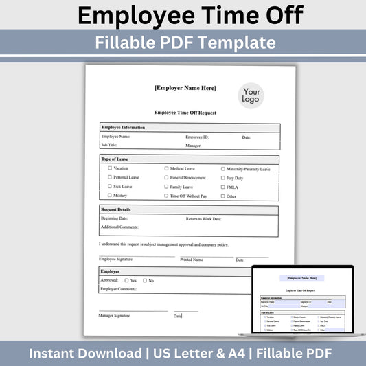 Employee Time Off Request - Fillable PDF