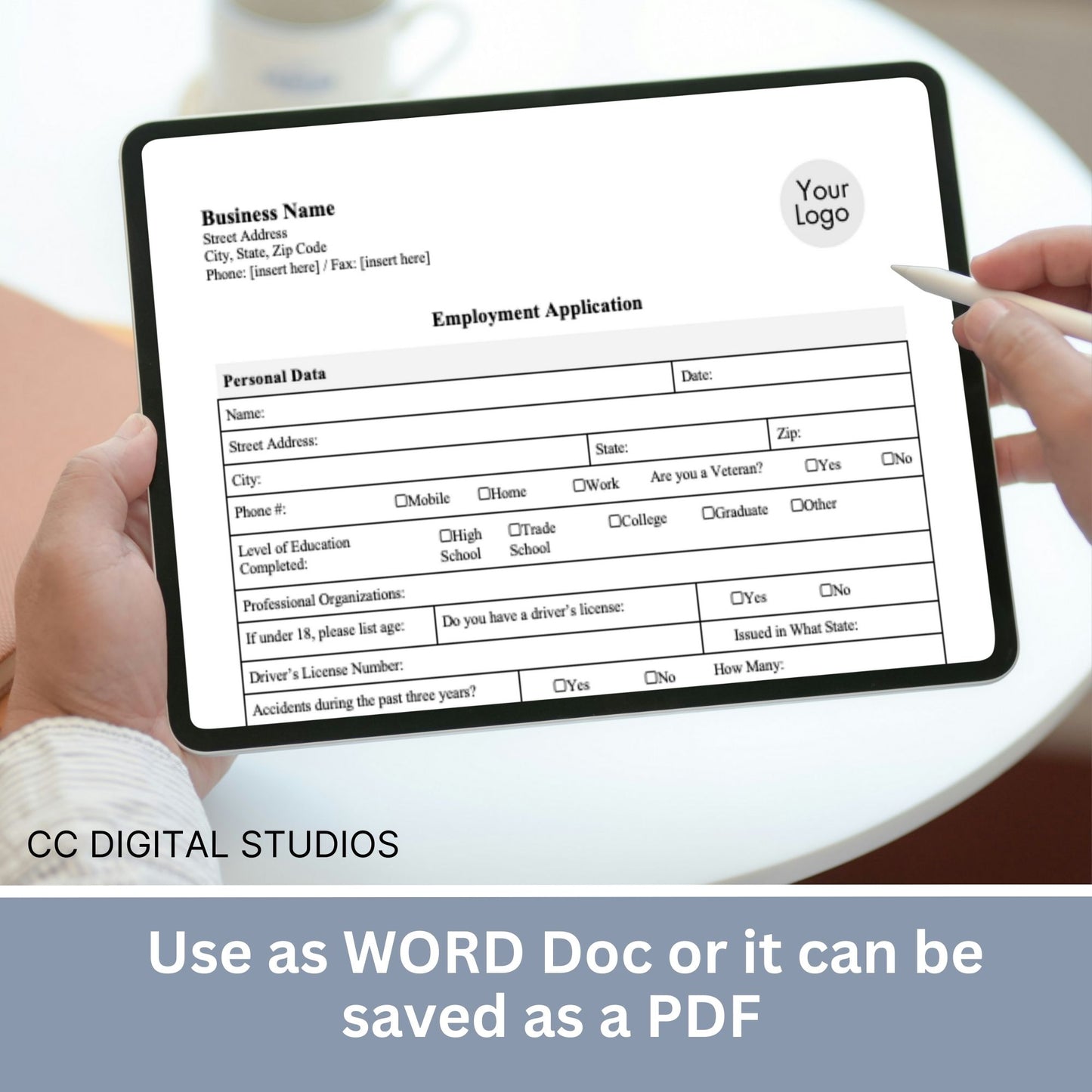 Job Application Template - WORD DOC