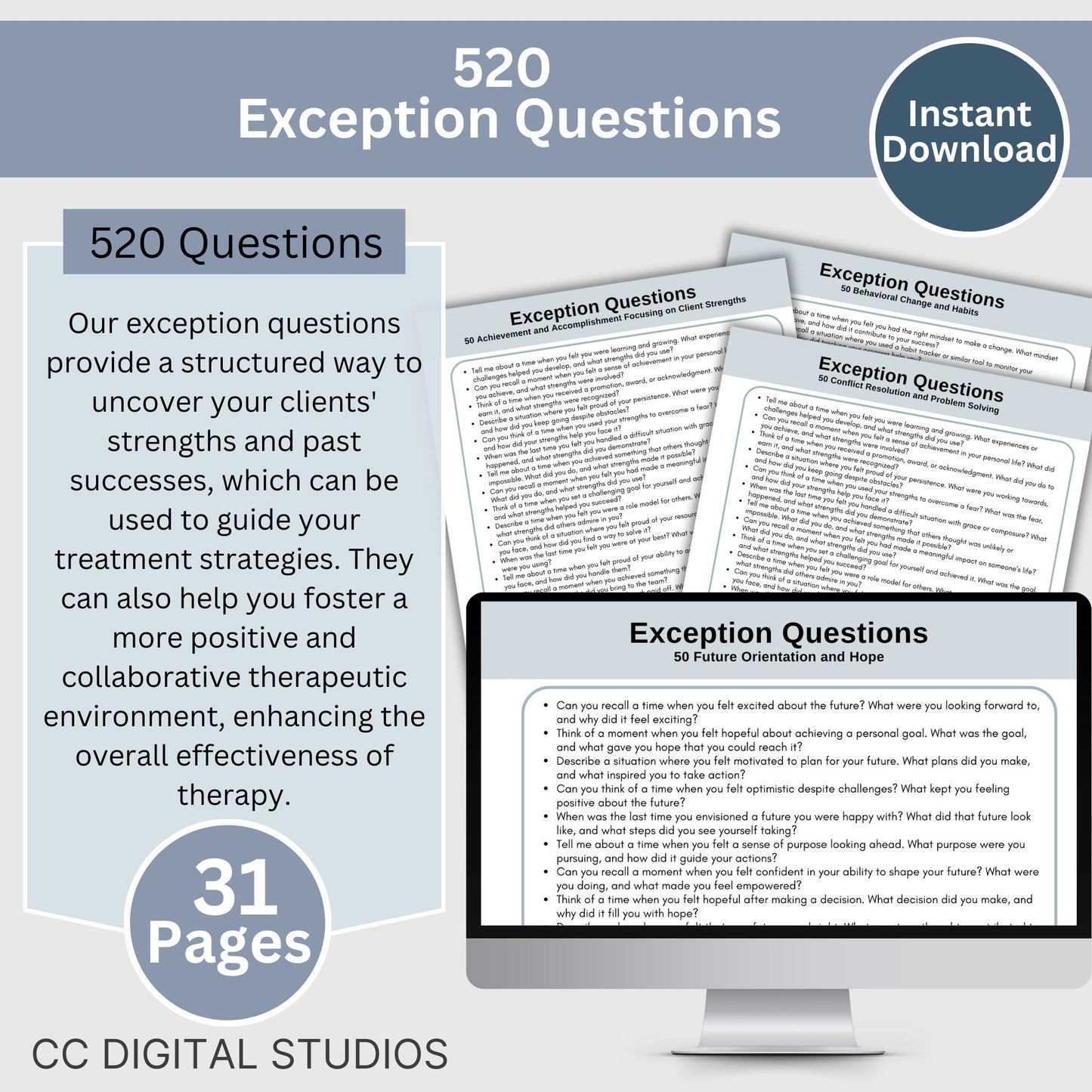 Solution-Focused exception questions.  Therapy cheat sheets Brief Therapy Solution Focused Exception Therapy Questions Cheat Sheets, Counseling Resources, Therapy Tools for Counseling Office, Brief Therapy, SFBT