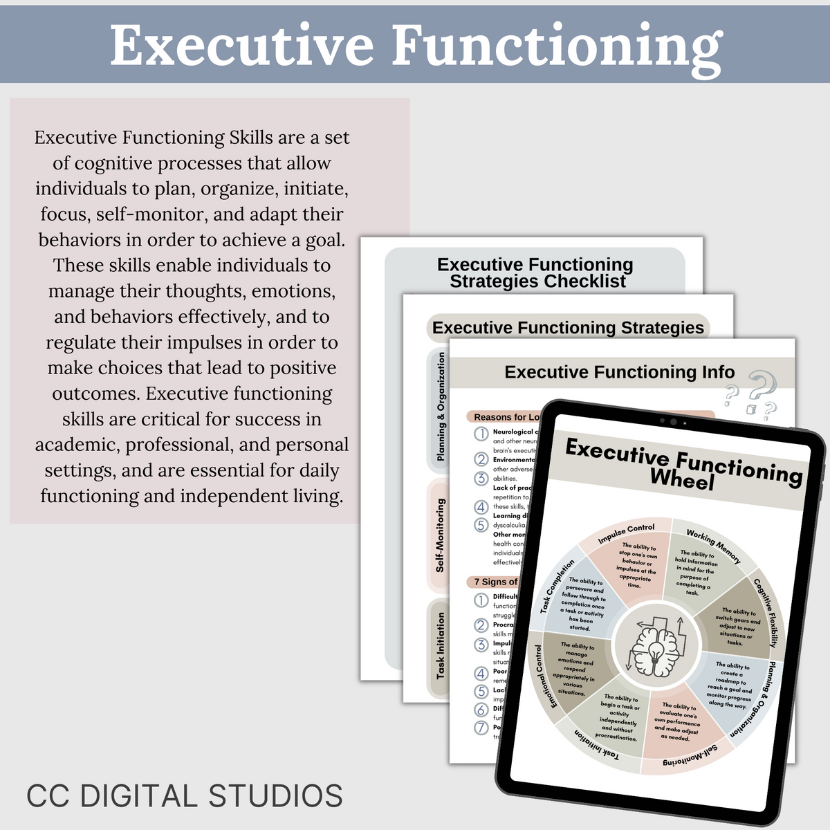 Comprehensive Executive Function Inventory Multi Health Executive Functioning Skills Workbook: Enhance Mental Health & Executi ...