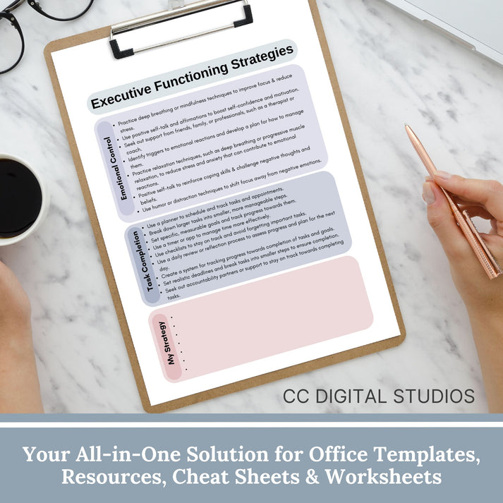 Executive Functioning Worksheets & Strategies Bundle – CCDigitalStudios