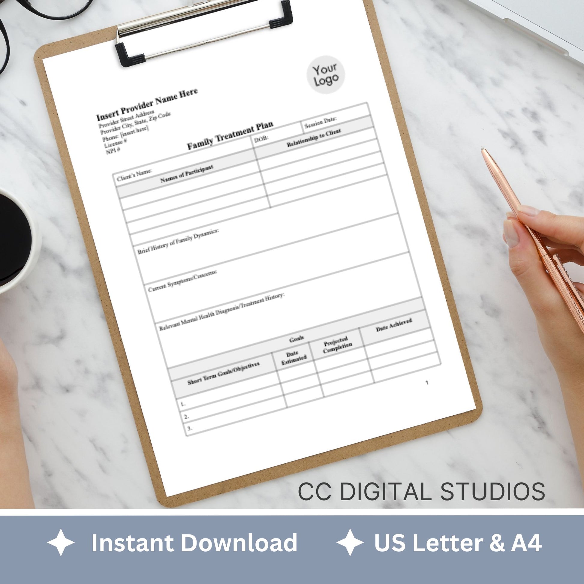 Treatment plan for family therapy sessions. With this template, you'll have a clear and organized way to create family treatment plans that are evidence-based and comprehensive. &nbsp;It's perfect for therapists, counselors, social workers, and other mental health professionals. It's designed to save you time and streamline your process, so you can focus on providing the best possible care to your clients.