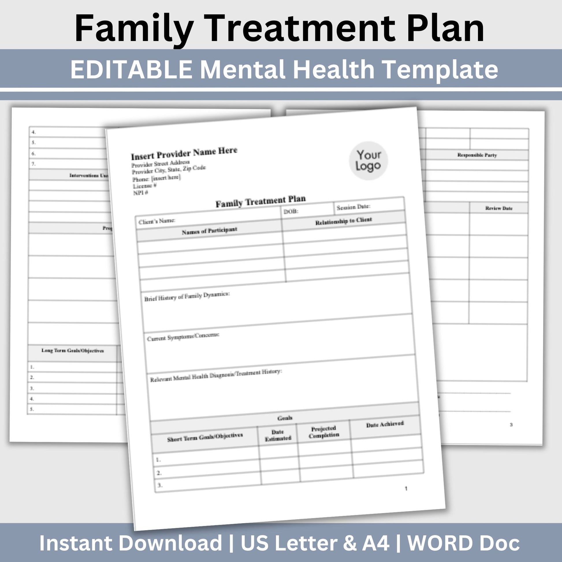 Treatment plan for family therapy sessions. With this template, you'll have a clear and organized way to create family treatment plans that are evidence-based and comprehensive. 