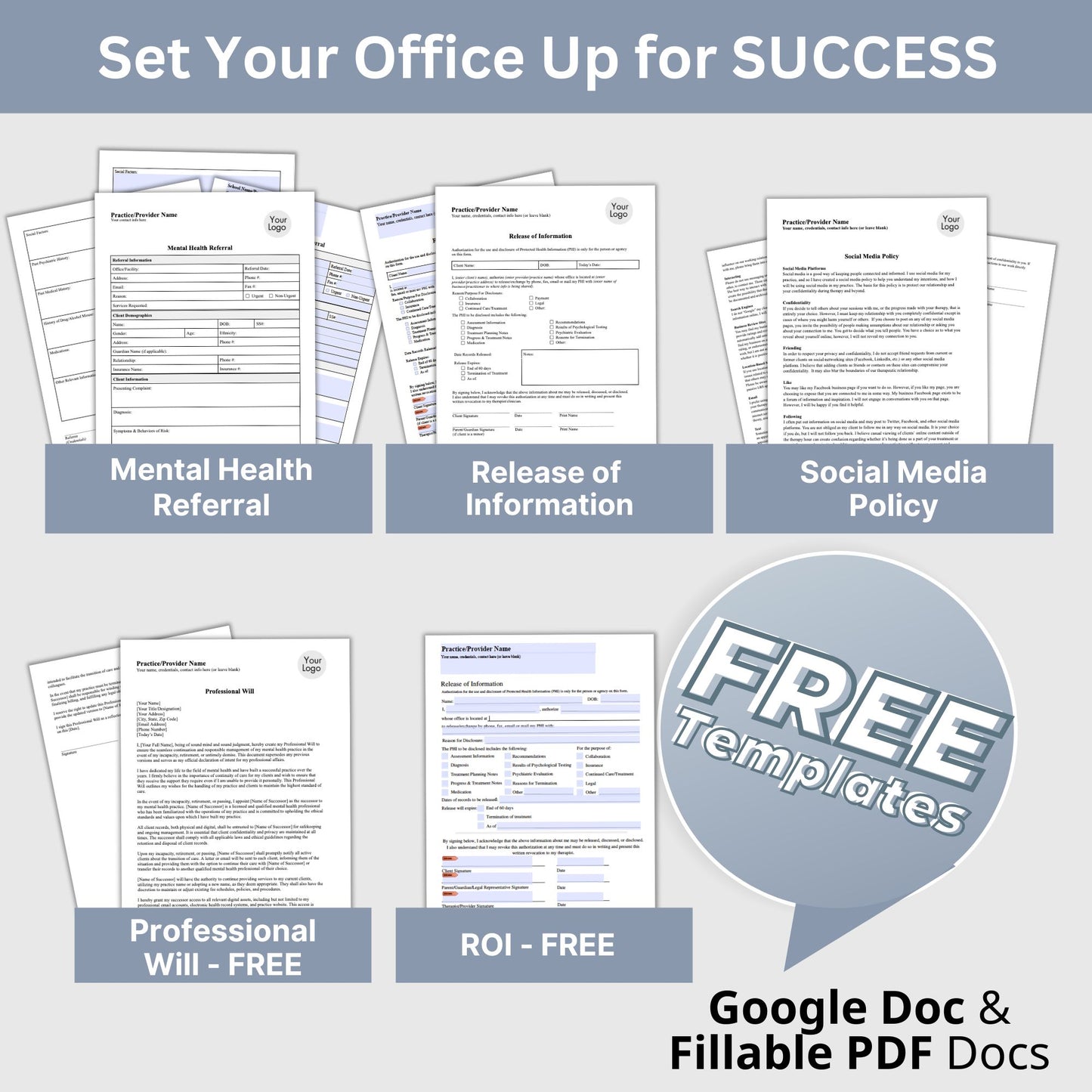 Private Practice Therapists Office Forms Bundle - your one-stop solution for all the essential policies, consents, authorizations and notices to run a successful private practice! With this comprehensive bundle, you'll save a whopping 35%