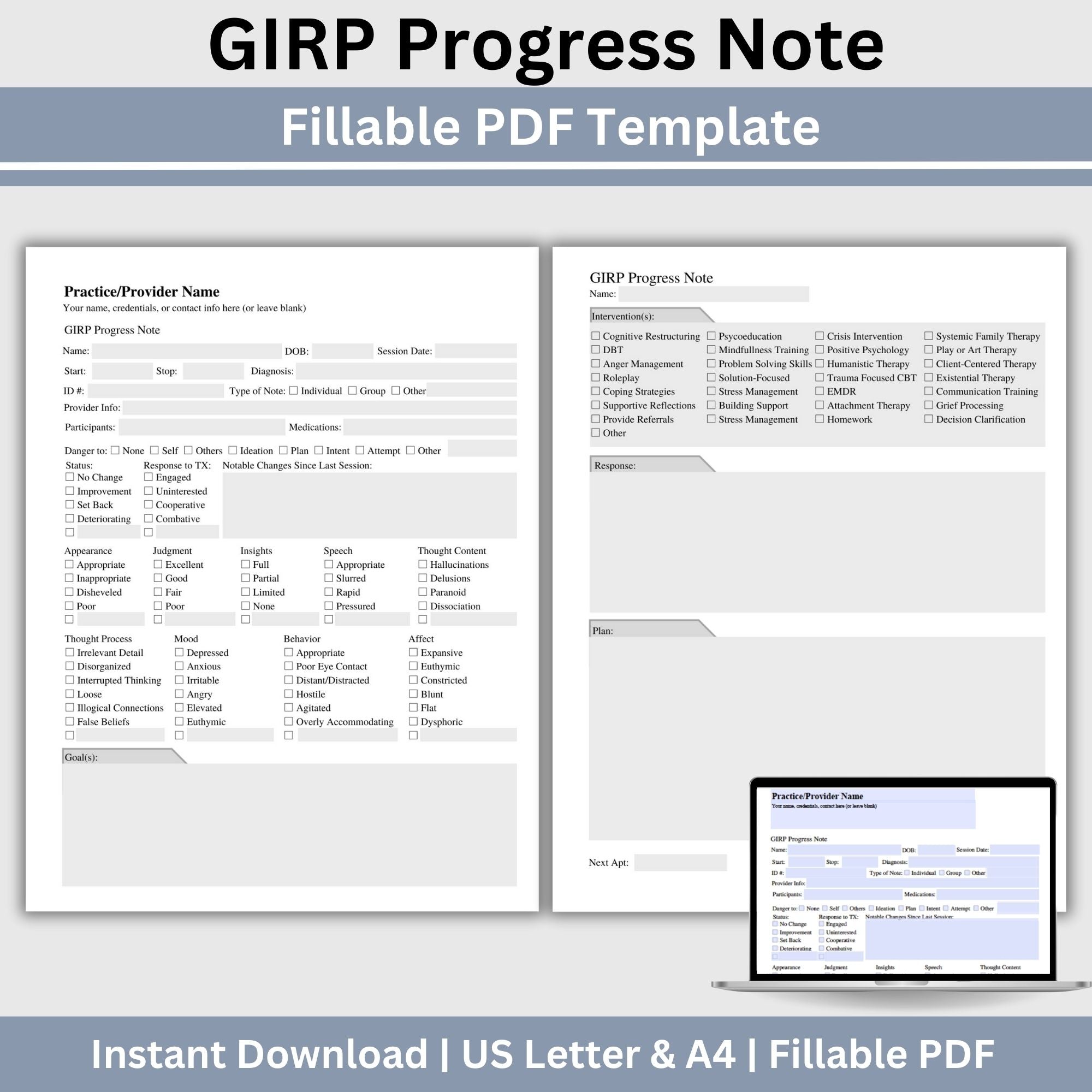 GIRP Progress Note Template: Thorough & Accurate Client Notes ...