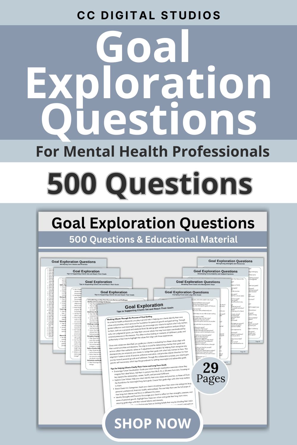 Goal Setting Therapy Questions Cheat Sheet for Therapist Office, Goal Exploration Open-Ended Questions, Counseling Resource, Mental Health