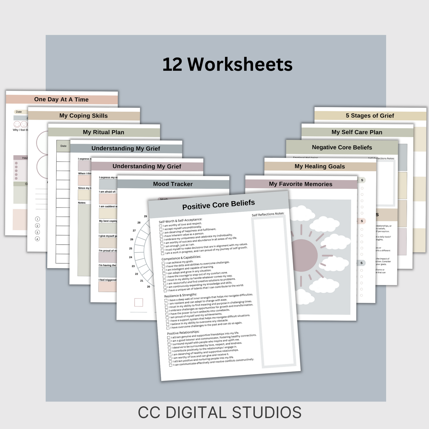 Healing Journal Therapeutic Worksheets: Grief & Emotional Distress Support