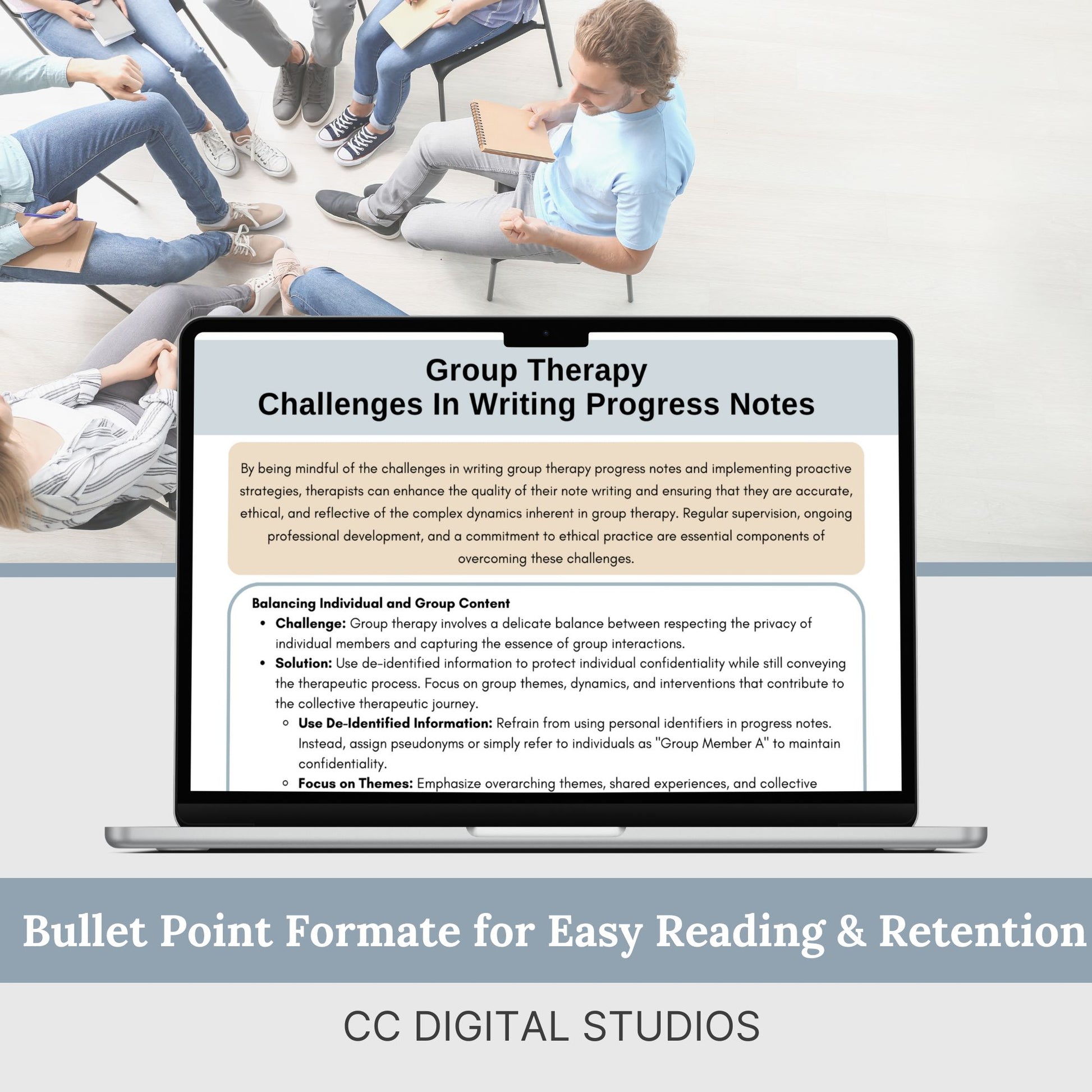 This is the ultimate therapy notes cheat sheet. Ideal for therapist offices and private practices, this reference sheet and guide provide essential insights for effective group therapy documentation. Perfect for seasoned therapists and students.