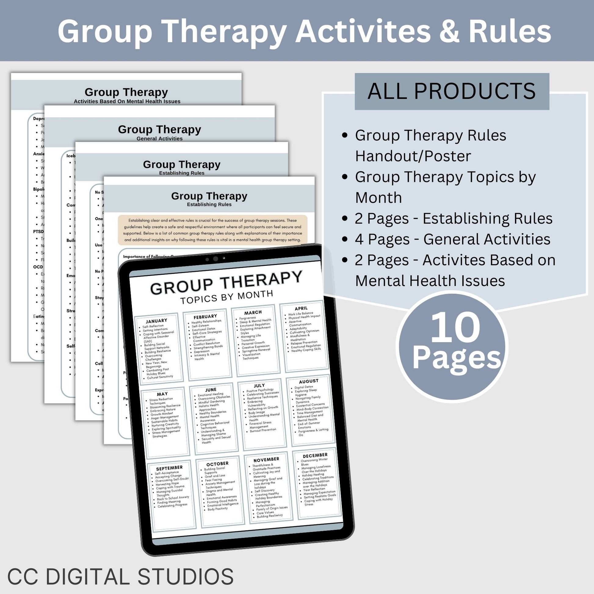 Perfect for therapists office, counselors, school psychologists, and social workers. Cheat sheet is packed with essential therapy tools, group activity ideas, and group topic ideas, facilitate effective group sessions in your therapist office.