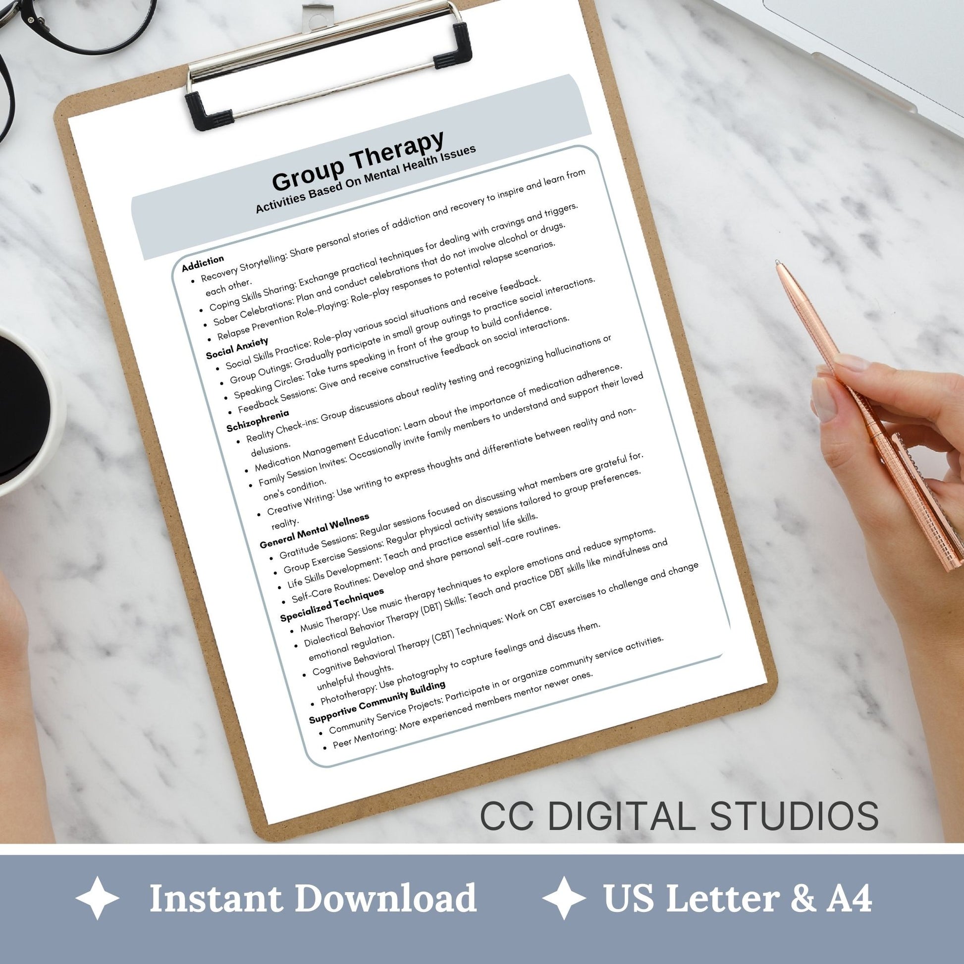 Group Therapy Resource Tool: Activities, Topics, and Session Rules