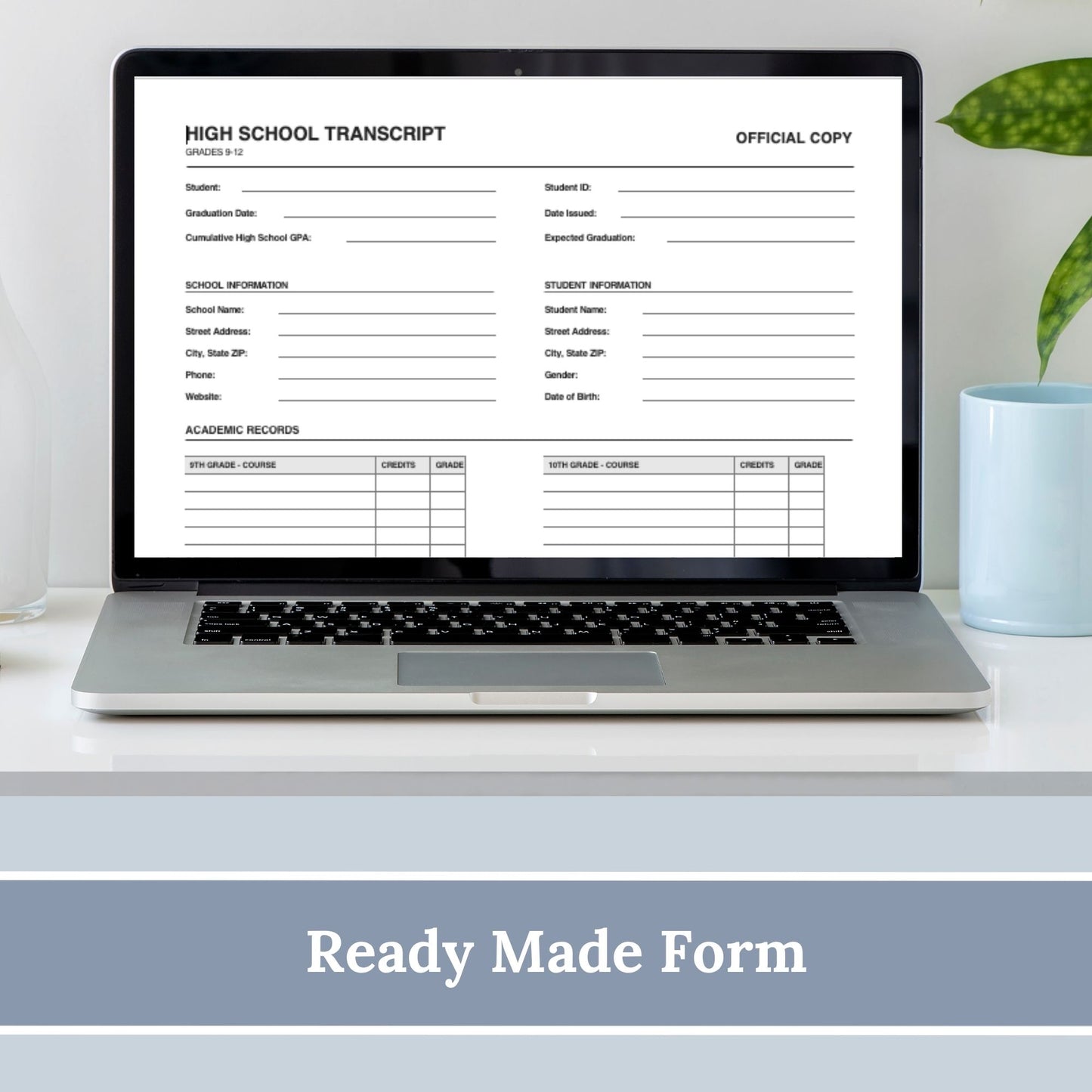 Editable School Transcript Request Form, Student Records Template (Word Doc) (Copy)