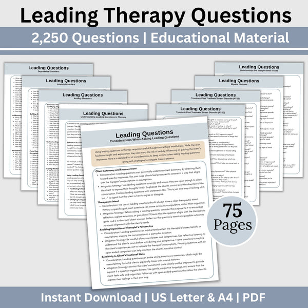 Leading Therapy Questions: 2250 Cheat Sheet Questions – CCDigitalStudios