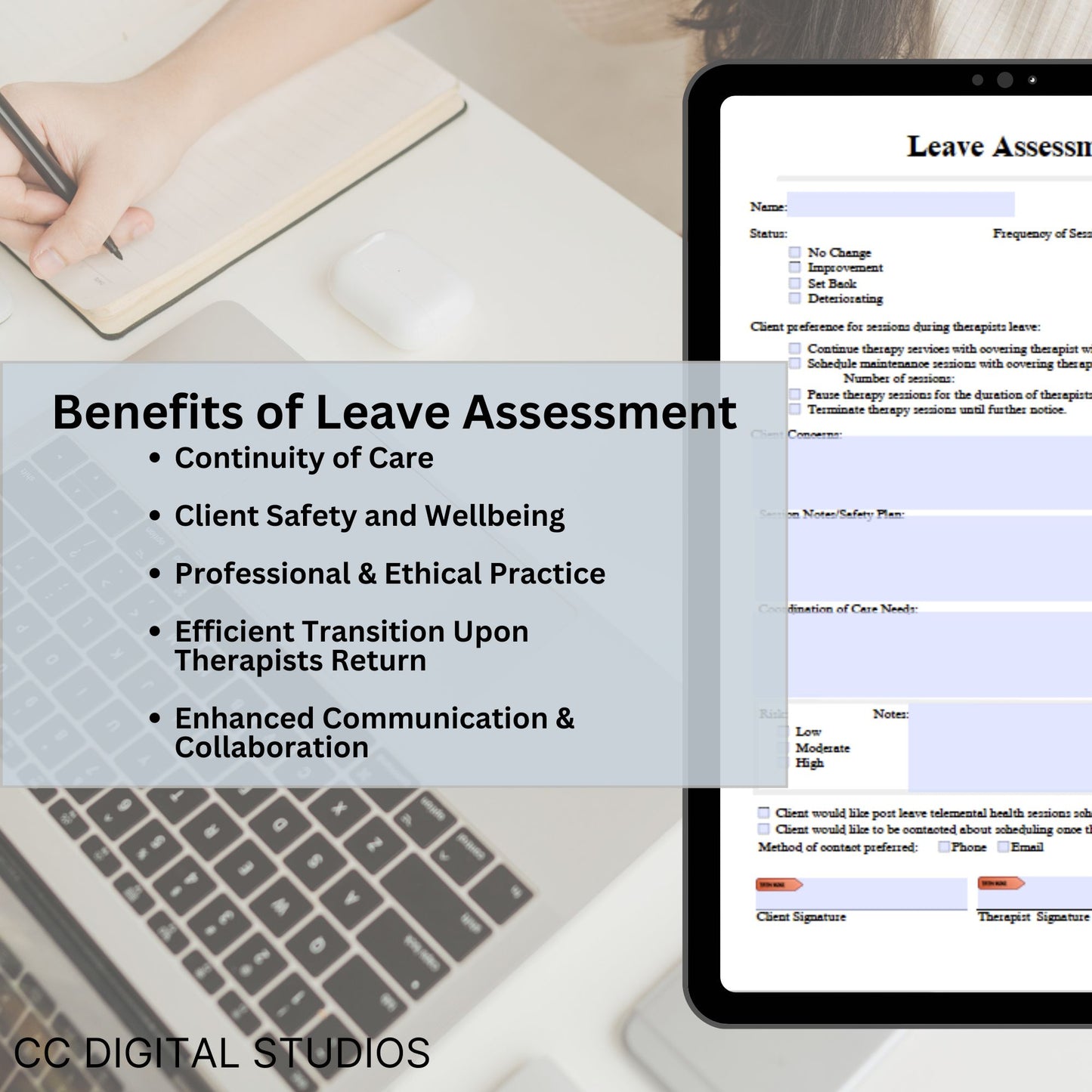 Therapist Coordination of Care Form, a must-have addition to any counseling office or private practice therapist planner. This fillable PDF is designed to streamline the transition during therapist leaves of absence.