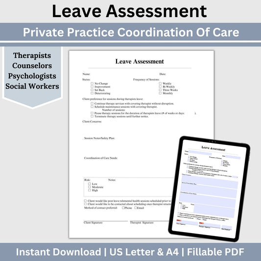 Therapist Coordination of Care Form, a must-have addition to any counseling office or private practice therapist planner. This fillable PDF is designed to streamline the transition during therapist leaves of absence.