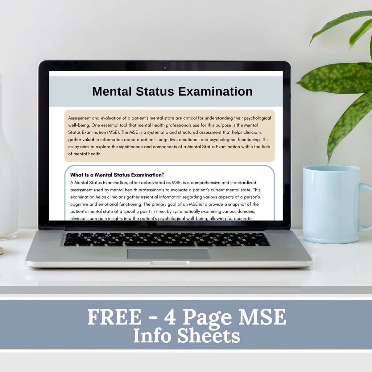 Mental Status Exam Bundle, Therapy Cheat Sheets, MSE Progress Notes, T ...