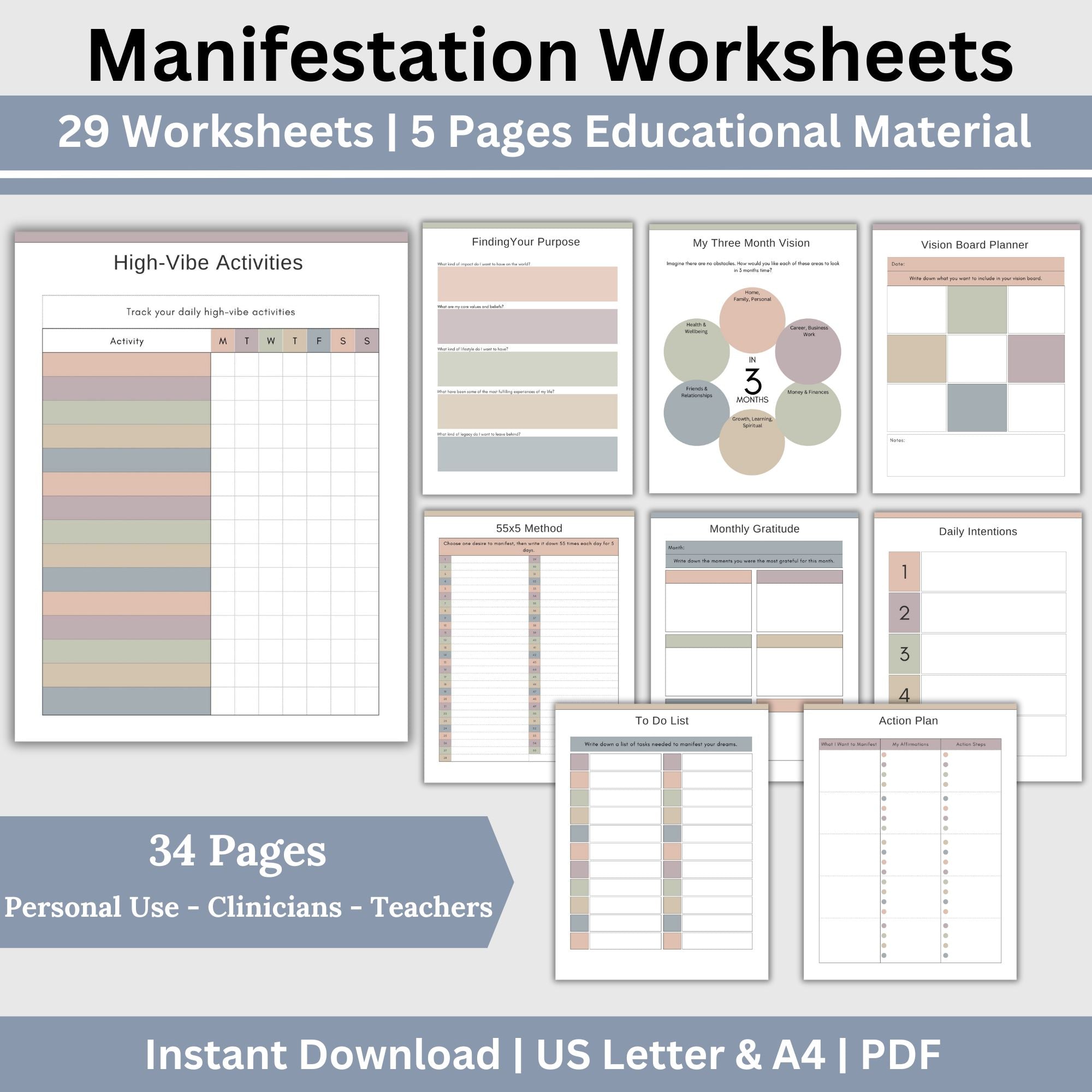 Manifestation Worksheets: Manifest Your Dreams – CCDigitalStudios