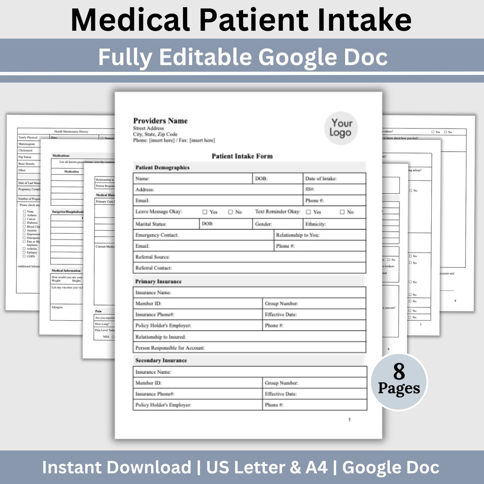 Medical Patient Intake Form - Google Doc – CCDigitalStudios