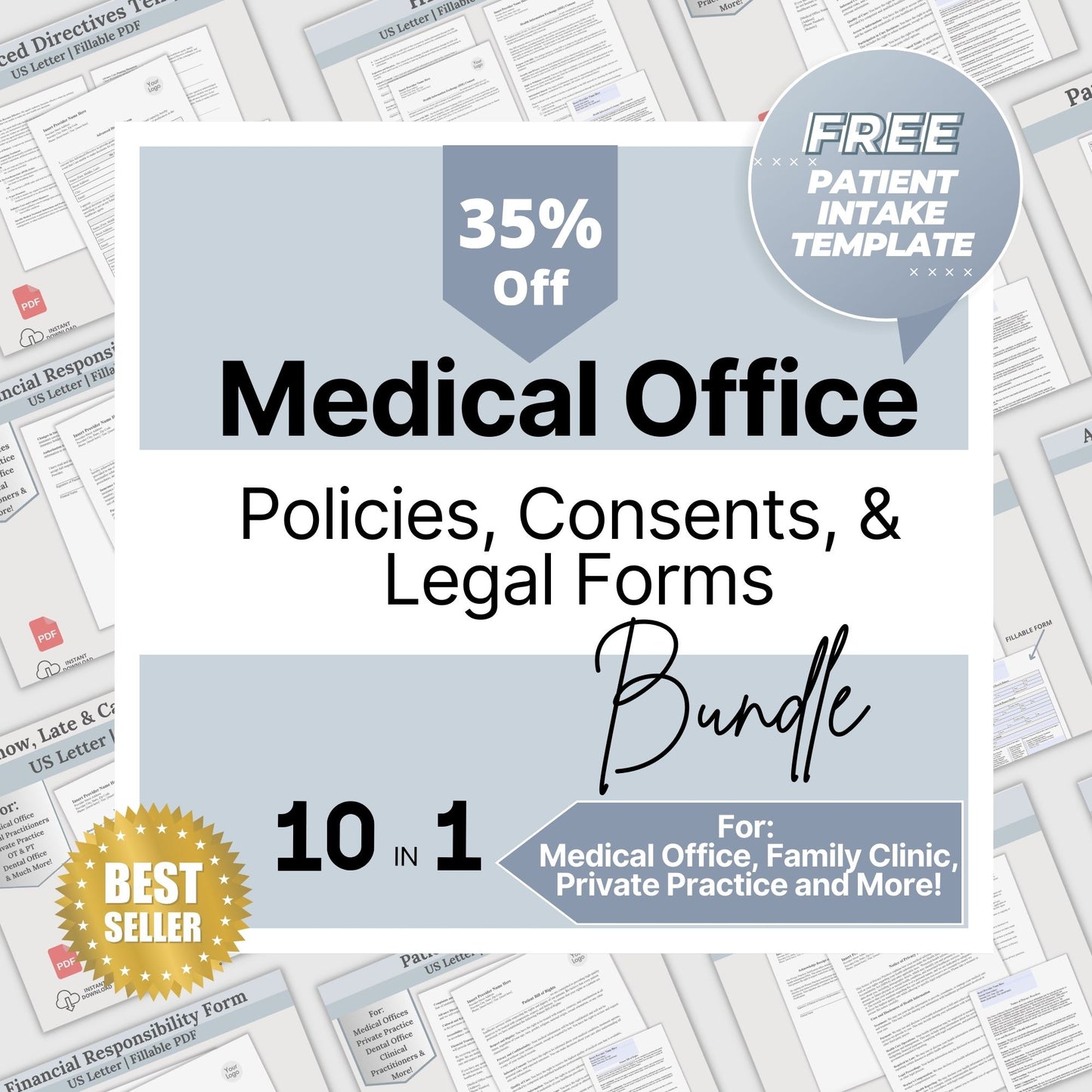 Medical Office Legal Forms Bundle - Fillable PDF