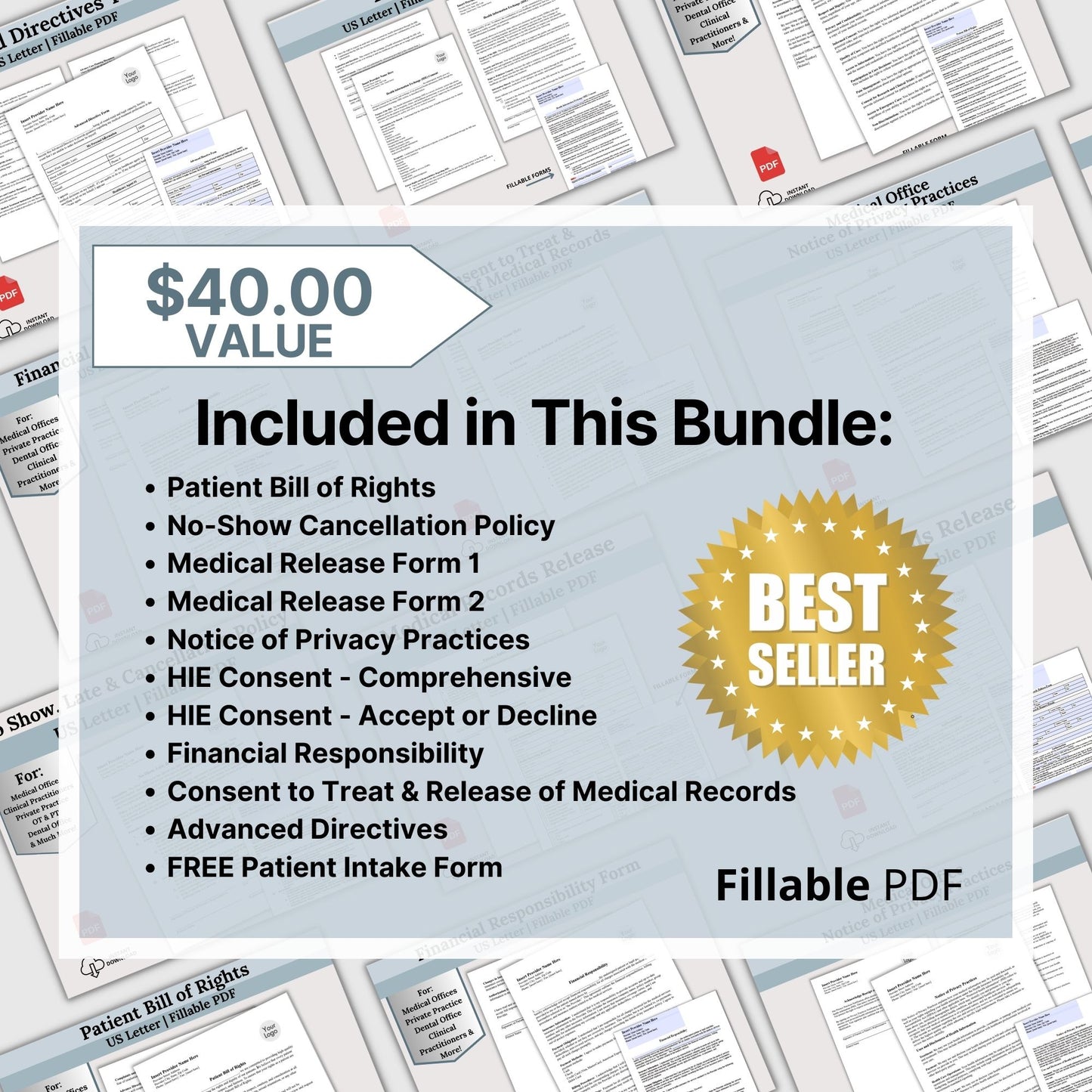 Medical Office Legal Forms Bundle - Fillable PDF